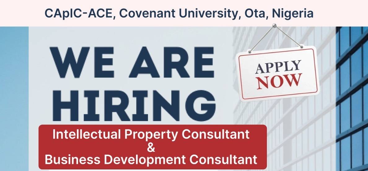 Intellectual Property Consultant & Business Development Consultant Job Vacancy at Covenant University