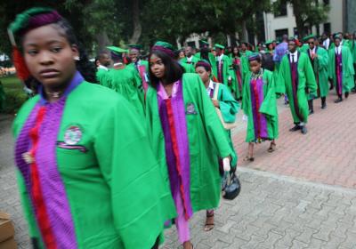 A Cross Section Of 2023 Matriculating Students Making Their Procession Into The Matriculation Hall