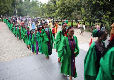 Another Cross Section Of Matriculating Students Proceeding Into The Matriculation Hall