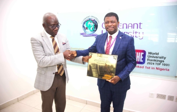 Society of Management Systems Practitioners of Nigeria Visits CU, Presents VC with Prestigious Award