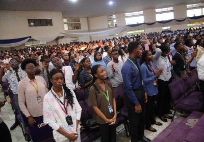 A Cross Section Of Covenant University Students During The Praise Session