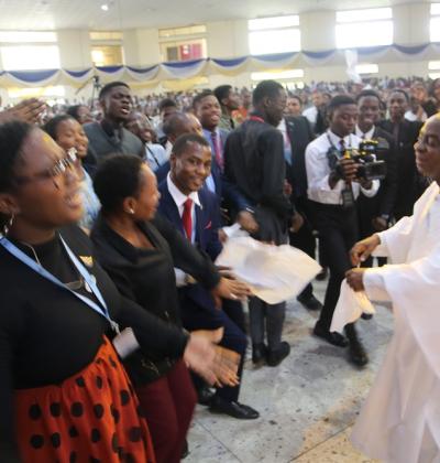 The Chancellor Dr. David Oyedepo With Some Postgraduate Students