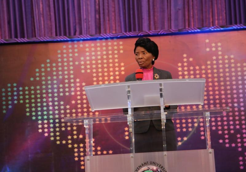 Pro Chancellor Landmark University Pastor Mrs. Faith Oyedepo Leading The Thanksgiving Prayer