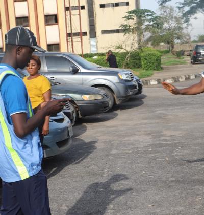Members Of Covenant University Road Safety Committee On Hand To Direct Traffic Appropriately